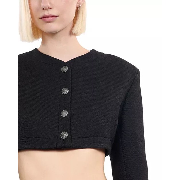 The Kooples New Veste Bolero Jacket Black Size Fr 36/Us Small Msrp $395